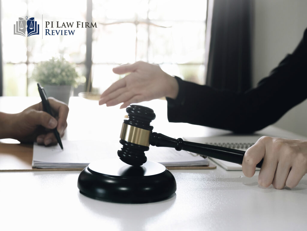 Lawyer and client discussing in office